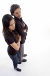 High Angle View Of Standing Couple Stock Photo