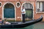 Gondolier Plying His Trade Stock Photo