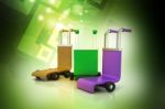 3d Rendered Trolley Stock Photo