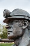 Pit To Port Coal Miner Sculpture Cardiff Bay Stock Photo