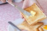 Buttered Bread Stock Photo