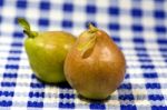 Two Pears On The Table Stock Photo