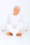 Elderly Woman Sitting Stock Photo