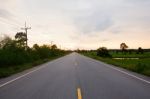 Road At The Sunset Stock Photo