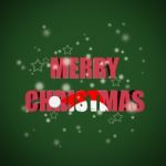 Merry Christmas Lettering On Green Stock Photo