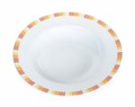 Empty Circle White Plate Isolated Stock Photo