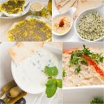 Arab Middle Eastern Food Collage Stock Photo