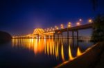 Banghwa Bridge At Night In Seoul,korea Stock Photo