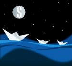 Dollar Moon With Sea Stock Photo