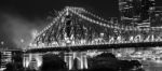 Story Bridge In Brisbane. Black And White Stock Photo