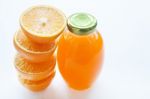 Orange Juice Isolated On White Background Stock Photo