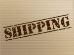 Shipping Stamp Indicates Package Imprint And Mark Stock Photo