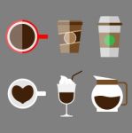 Set Of Drink, Flat Design- Illustration Stock Photo