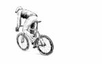 Sketch Of Cyclist Riding Fixed Gear Bicycle On Street Stock Photo