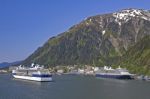 Cruise Ships In Port Stock Photo