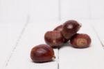 A Bunch Of Sweet Chestnuts Stock Photo