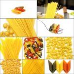 Various Type Of Italian Pasta Collage Stock Photo