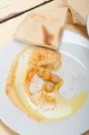 Hummus With Pita Bread Stock Photo