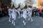 Kent And Sussex Morris Dancers Performing In London Stock Photo