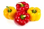 Red And Yellow Bell Pepper Stock Photo