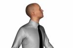 3d Rendering Of Businessman Looking Sideways Stock Photo