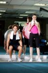 Young People Doing Exercise Stock Photo