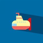 Submarine Flat Icon   Illustration Stock Photo