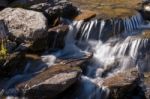 Rapids In Glacier National Park Next To The Going To The Sun Roa Stock Photo