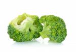 Fresh Broccoli Isolated On The White Background Stock Photo