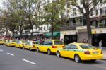 Funchal, Madeira/portugal - April 13 : Taxi Rank In Funchal Made Stock Photo