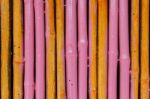 Yellow Pink Bamboo Stick Striped Pattern Stock Photo