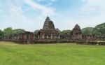 Stone Castle,  Stone Palace, Prasat Hin Phimai Castle At Nakhon Stock Photo