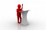 Man At Lectern Stock Photo