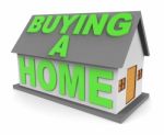 Buying A Home Shows House Purchases 3d Rendering Stock Photo