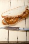 Organic Bread Over Rustic Table Stock Photo