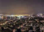 Scenic Of Hamburg Night Cityscape Stock Photo