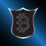 Bitcoin Symbol With Shield Stock Photo