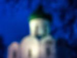 Horizontal Night Church Bokeh Abstraction Stock Photo