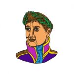 Emperor Napoleon Bonaparte Mono Line Stock Photo