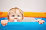 Closeup Of One Year Baby Boy Stock Photo