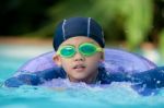 Swimming Kid Stock Photo