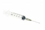 Black Syringe Isolated On White Background Stock Photo