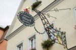 Goldener Hirsch Gasthaus Hanging Sign In Rothenburg Stock Photo