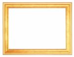 Golden Frame Isolated On White Background Stock Photo