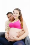 Pregnant Woman With Her Husband Stock Photo