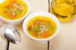 Syrian Barley Broth Soup Aleppo Style Stock Photo