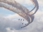 Red Arrows Display Team 50th Anniversary At Biggin Hill Airport Stock Photo