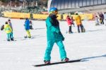 Deogyusan,korea - January 1: Skier Skiing On Deogyusan Ski Resort In Winter,south Korea On January 1, 2016 Stock Photo