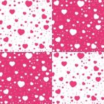 Valentine's Day And Colorful Heart On White And Pink Pattern.  Valentine's Day Background Stock Photo