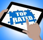 Top Rated Tablet Means Web Number 1 Or Most Popular Stock Photo